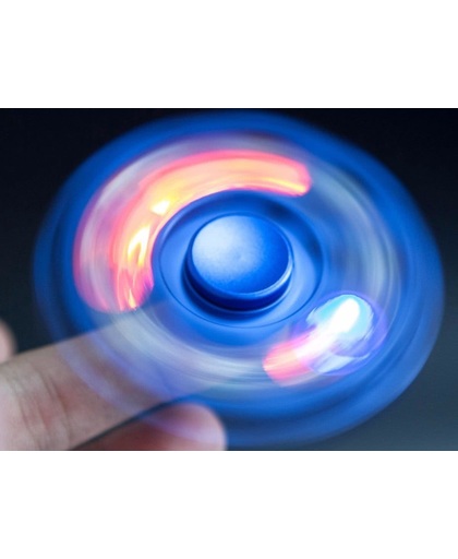 Nieuwste Fidget Spinner met LEDverlichting | Hand Spinner Draaier LED | Stress verminderende Speel Spinner | Stress Spinner | Rage van 2017 | Zwart met LED | merk H@ppyT