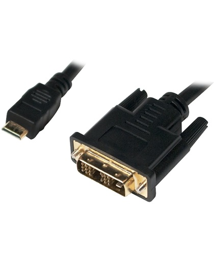 LogiLink Mini-HDMI - DVI-D M/M 1m 1m Mini-HDMI DVI-D Zwart