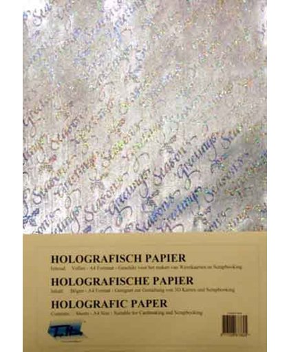 Holografisch A4 Papier - Seasons Greetings - 21 x 29,7cm - 50 Vellen - Voor het maken van prachtige kaarten, scrapbook of andere creatieve objecten