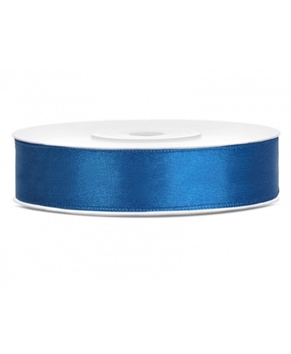 Satijn sierlint kobalt blauw 12 mm