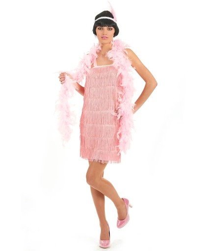 Roze charleston outfit voor vrouwen  - Verkleedkleding - Medium