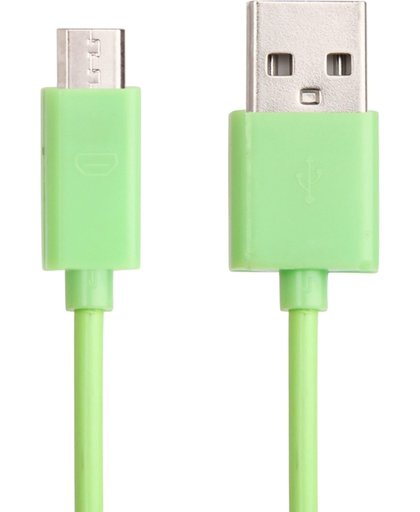 2 stuks Micro USB Kabel Port USB Data Kabel voor Nokia, Sony Ericsson, Samsung Galaxy S6 / S5 / S IV, LG, BlackBerry, HTC, Amazon Lengte: 1m(groen)