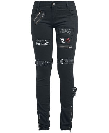 Fashion Victim Punk Jeans Girls broek zwart