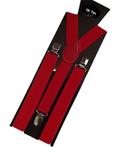 Mr. Pefe Elastische Bretels - Rood - one size fits all