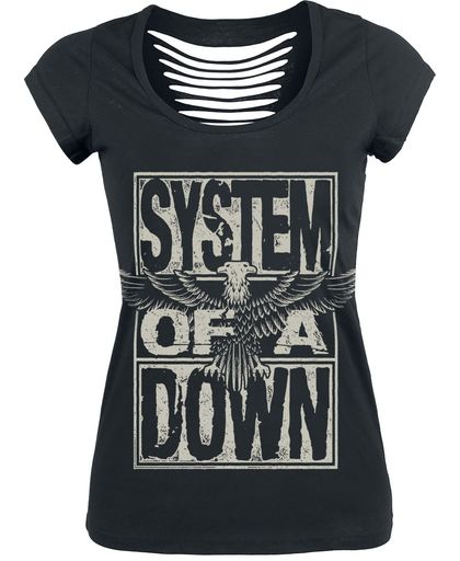 System Of A Down Stacked Eagle Girls shirt zwart