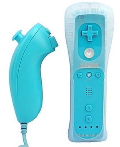 Motion Plus Controller + Nunchuk Controller - Blauw (Wii + Wii U)
