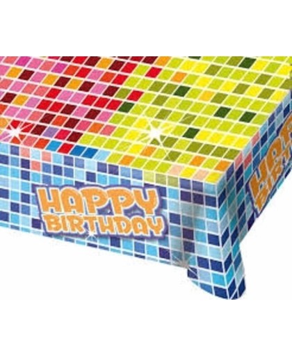 3x Tafelkleed Disco blocks Happy birthday
