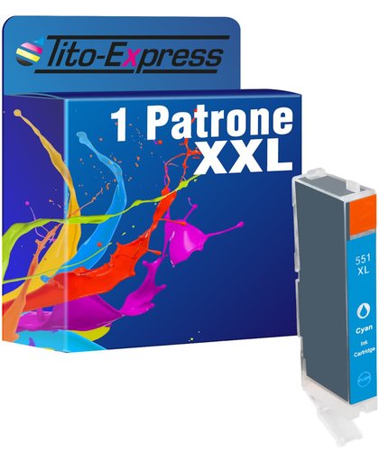 Tito-Express PlatinumSerie PlatinumSerie® 1x inktcartridge XXL voor Canon CLI-551XL Cyan Canon Pixma IP7250 MG5450 MG6350 MX725 MX925
