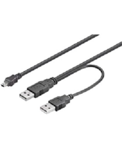 Microconnect 2 x USB A/Mini USB B, 0.6 m 0.6m Mini-USB B 2 x USB A Mannelijk Mannelijk Zwart USB-kabel