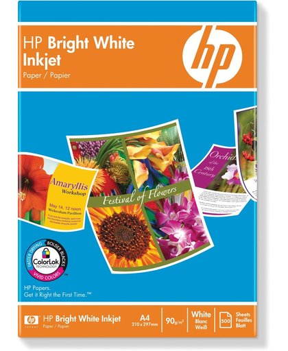 HP Bright White Inkjetpapier, 500 vel, A4/210 x 297 mm