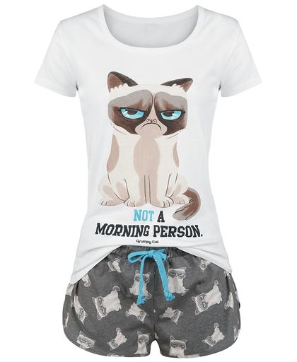 Grumpy Cat Not A Morning Person! Pyjama grijs-wit