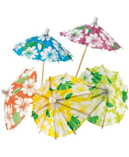 Hawaii thema ijs parasols 72 stuks - tropische cocktail parasols