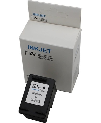Merkloos   Inktcartridge / Alternatief voor de inkt cartridge voor Hp 301Xl zwart met niveau-indicator wit Label