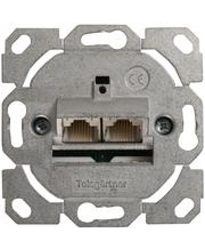 Telegärtner Cable duct mounting Cat.6/E without face plate Zilver kabeladapter/verloopstukje