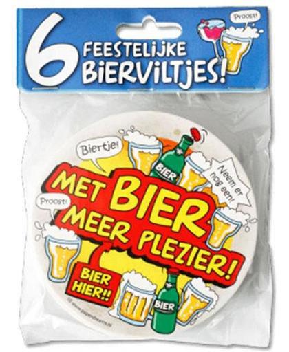 Bierviltjes - Met bier meer plezier - 6 stuks
