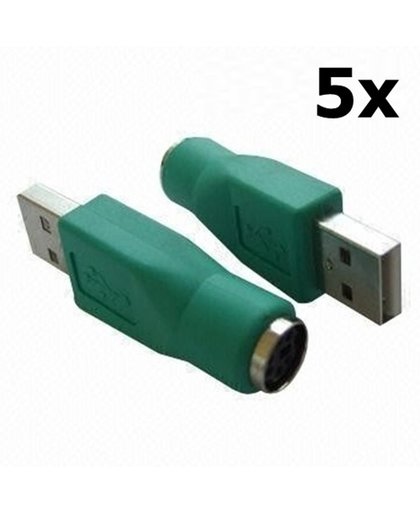 5 Stuks - USB poort voor PS2 toetsenbord of muis converter adapter