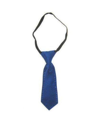 Mini stropdasje blauw met strass-stenen