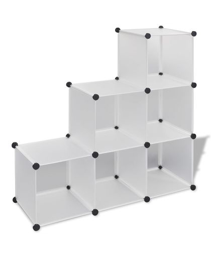 vidaXL White Storage Cube Organiser with 6 Compartments 110 x 37 cm