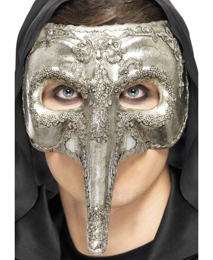 Zilverkleurig Venetiaans masker voor volwassenen