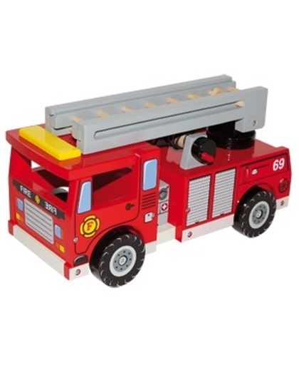 Base Toys Houten Brandweerauto met Toebehoren