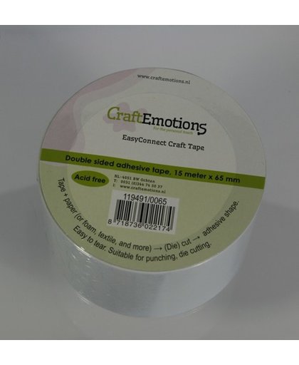 CraftEmotions EasyConnect (dubbelzijdig klevend) Craft tape 15m x 65mm.