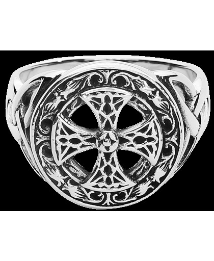 etNox magic and mystic Silver Celtic Cross Ring standaard