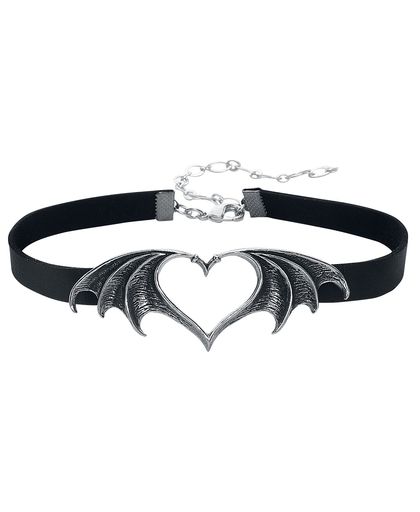 Alchemy Gothic Nocte Amor Halsband zwart-zilverkleurig