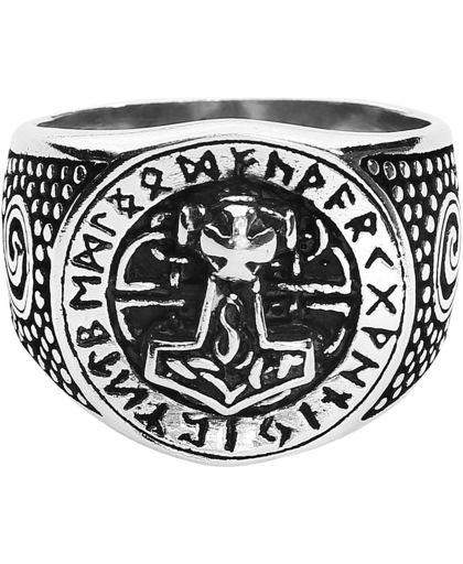 etNox magic and mystic Silver Thor&apos;s Hammer Ring standaard