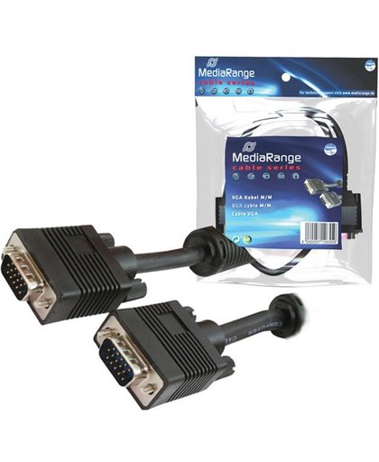 MediaRange SVGA monitor connection cable, VGA/VGA, 5.0m, black