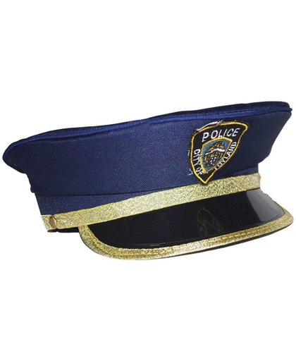 Kinder politiepet blauw met goud