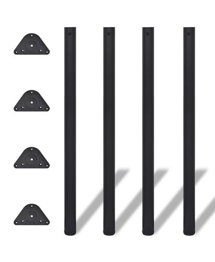 vidaXL Tafelpoten in hoogte verstelbaar zwart 1100 mm 4 st