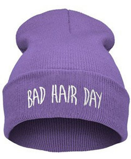 Muts "Bad hair day" paars - Beanie "Bad hair day" Purple