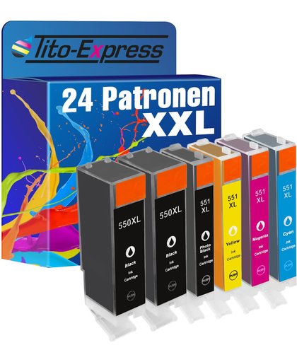 Tito-Express PlatinumSerie PlatinumSerie® Set 24x inktcartridge XXL voor Canon PGI-550XL & CLI-551XL Canon Pixma IP7250 MG5450 MG6350 MX725 MX925