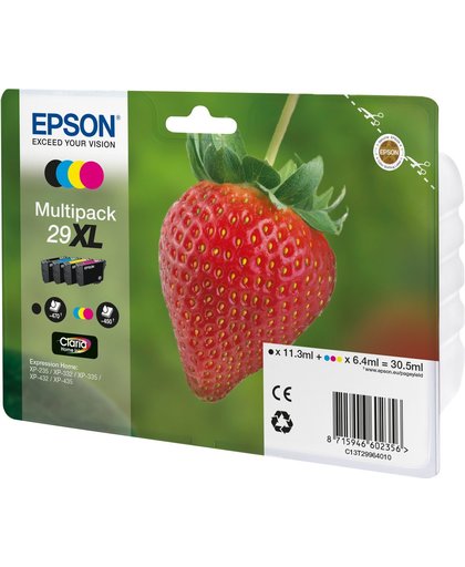 Epson Multipack 4-colours 29XL EasyMail schrijf- en tekeninkt 35,5 ml Cyaan, Zwart, Magenta, Geel