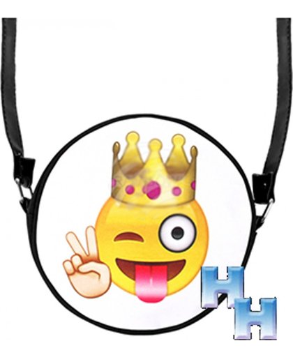 Emoji - Emoticon - Smiley - Schoudertasje - "Queen"