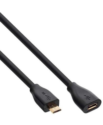 InLine 32730P 3m Micro-USB B Micro-USB B Mannelijk Vrouwelijk Zwart USB-kabel
