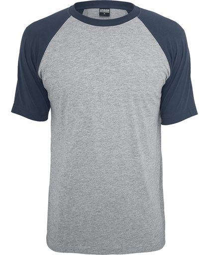Urban Classics Raglan Contrast Tee T-shirt grijs gemêleerd/navy