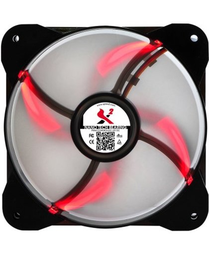 X2 Ledtrax Nano lager rode LED ventilator met rubber hoeken