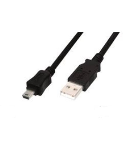 Digitus USB A - Mini USB B M/M 1.8 m 1.8m USB A Mini-USB B Mannelijk Mannelijk Zwart USB-kabel