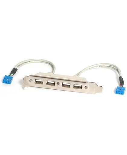 StarTech.com 4-poorts USB A vrouwelijke sleufplaatadapter interfacekaart/-adapter