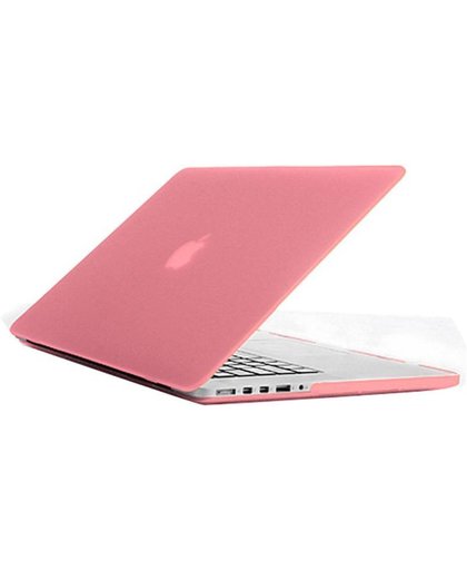 Hardcover Case Voor Apple Macbook Pro Retina 15 Inch - Rubber Crystal Hardshell Hard Case Cover Hoes - Laptop Sleeve - Mat Roze