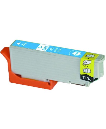 Merkloos - Inktcartridge / Alternatief voor de Epson T2435 / Licht Cyaan