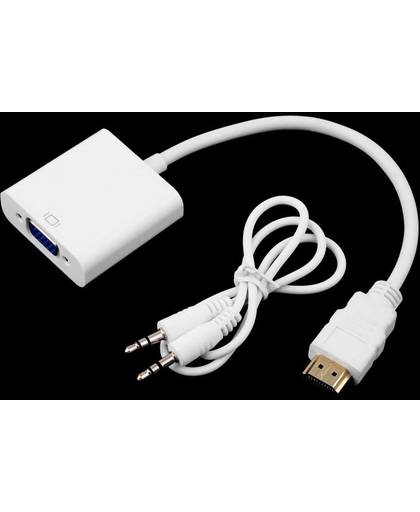 HDMI kabel - VGA adapter - voor HDMI naar VGA - converter voor pc, laptop - met audio - DisQounts