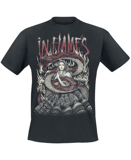 In Flames Snake Woman T-shirt zwart