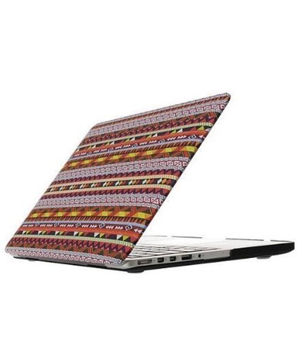 Macbook Case voor Macbook Pro Retina 13 inch 2014 / 2015 - Laptoptas - Hard Case - Azteken Print Rood