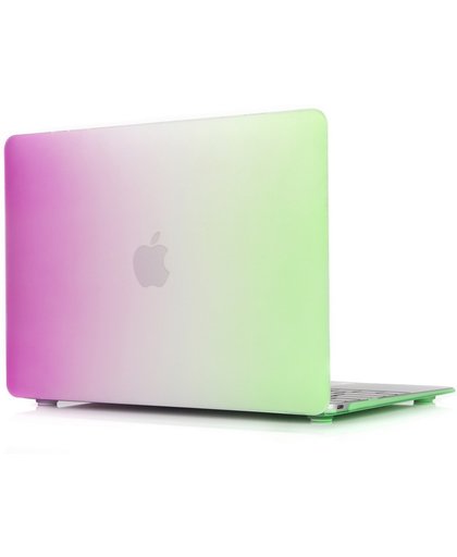 Macbook Case voor Macbook Air 13,3 inch - Hard Case - Regenboog Paars Groen
