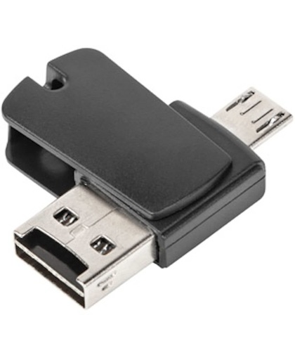 Natec Wasp - Mini kaart lezer - Micro SD - USB 2.0 - Zwart