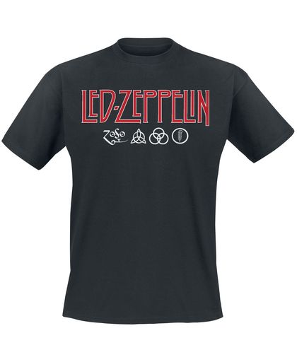 Led Zeppelin Logo & Symbols T-shirt zwart