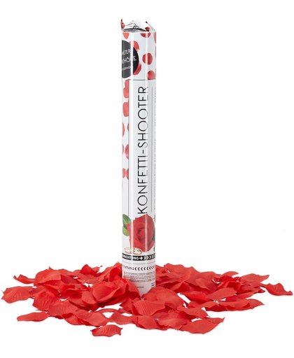 relaxdays confetti kanon rozenblaadjes rood - party popper voor bruiloft - shooter
