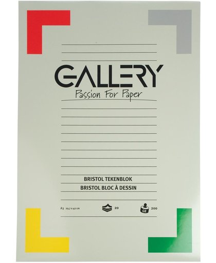13x Gallery Bristol tekenblok, 29,7x42cm, A3, 200 g m  , 20 vel